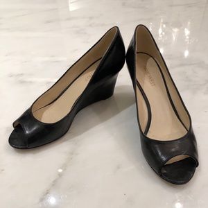 Black Nine West Peep Toe Wedges